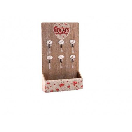 Guardallaves de madera - Modelo "Love" (24x6.5x40 cm)