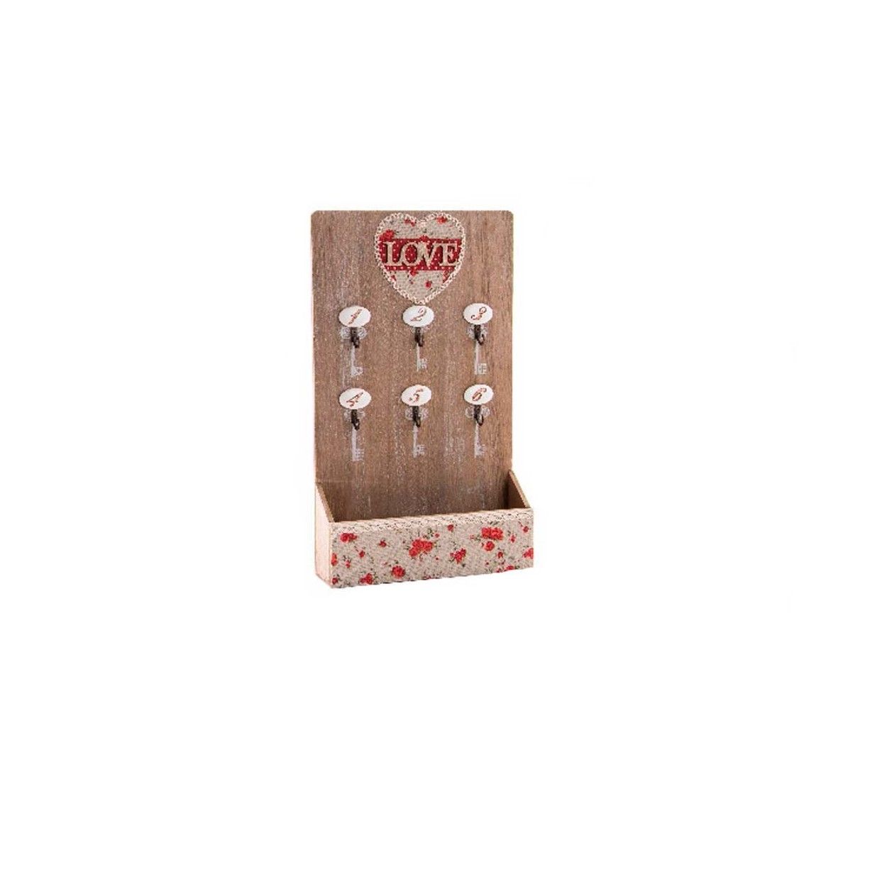 Guardallaves de madera - Modelo "Love" (24x6.5x40 cm)