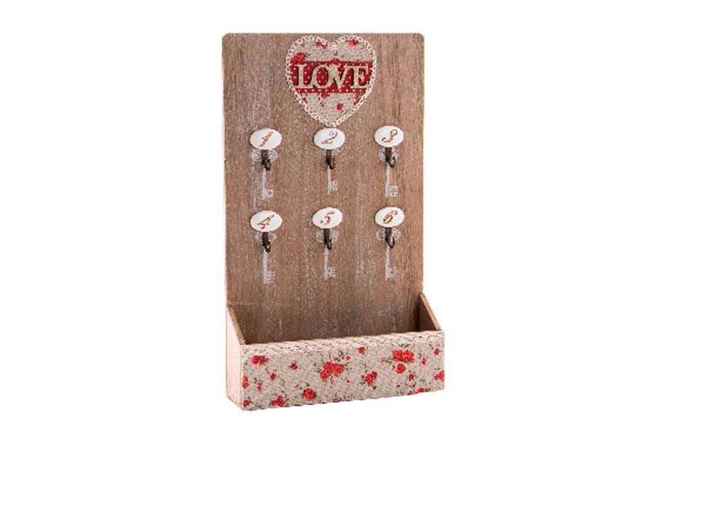 Guardallaves de madera - Modelo "Love" (24x6.5x40 cm)