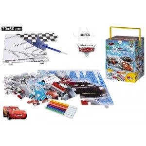 Puzzle de doble cara coloreable - "Cars" (70x50 cm). 48 piezas