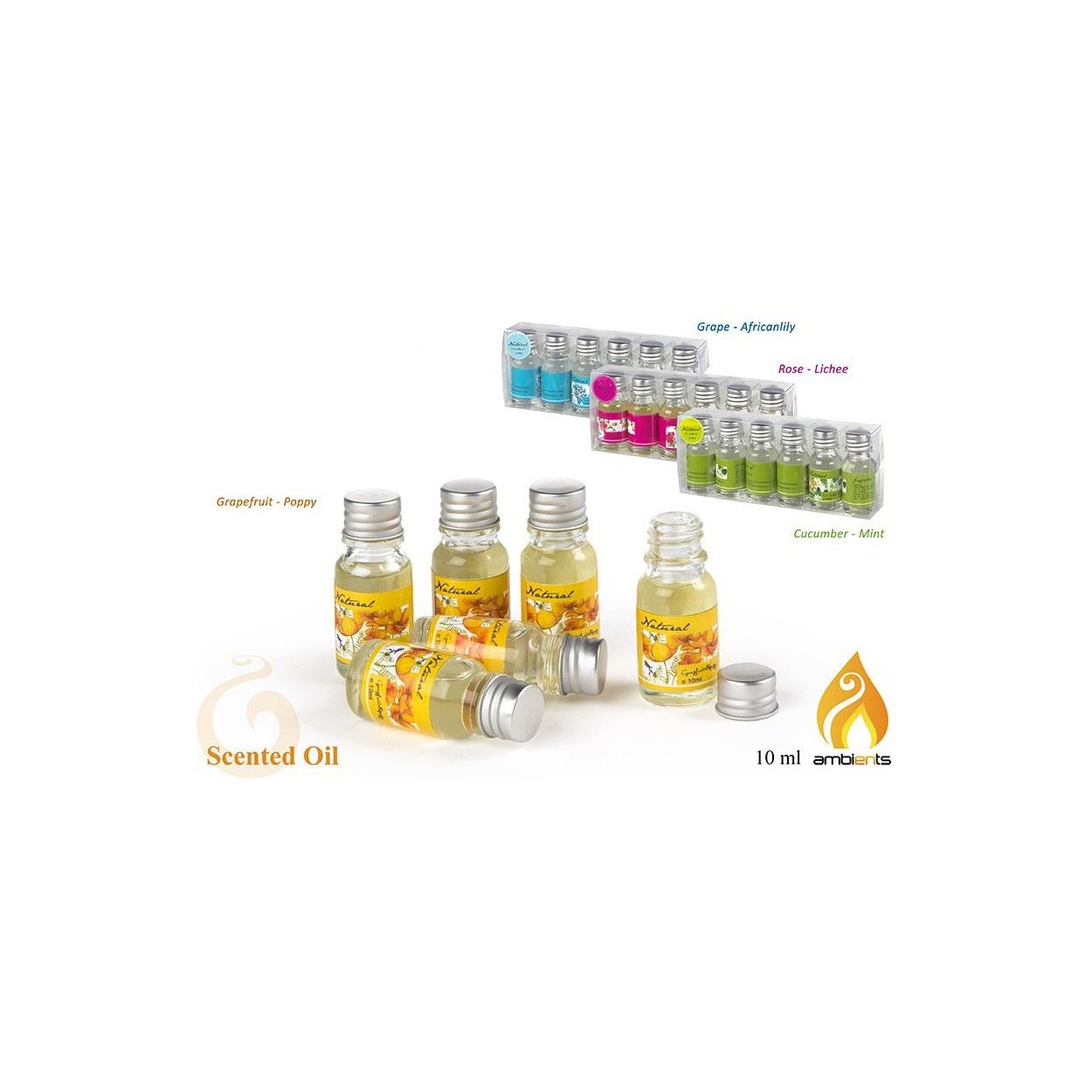 Pack 6 botellas aceite perfumado (10 ml)