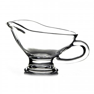 Salsera con asa en cristal transparente (19,20x9,20x10,50)