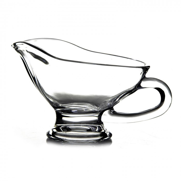 Salsera con asa en cristal transparente (19,20x9,20x10,50)