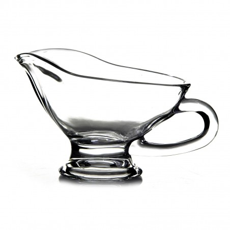Salsera con asa en cristal transparente (19,20x9,20x10,50)