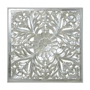 Retablo de Madera Calado Blanco - Plata (100x100 cm)