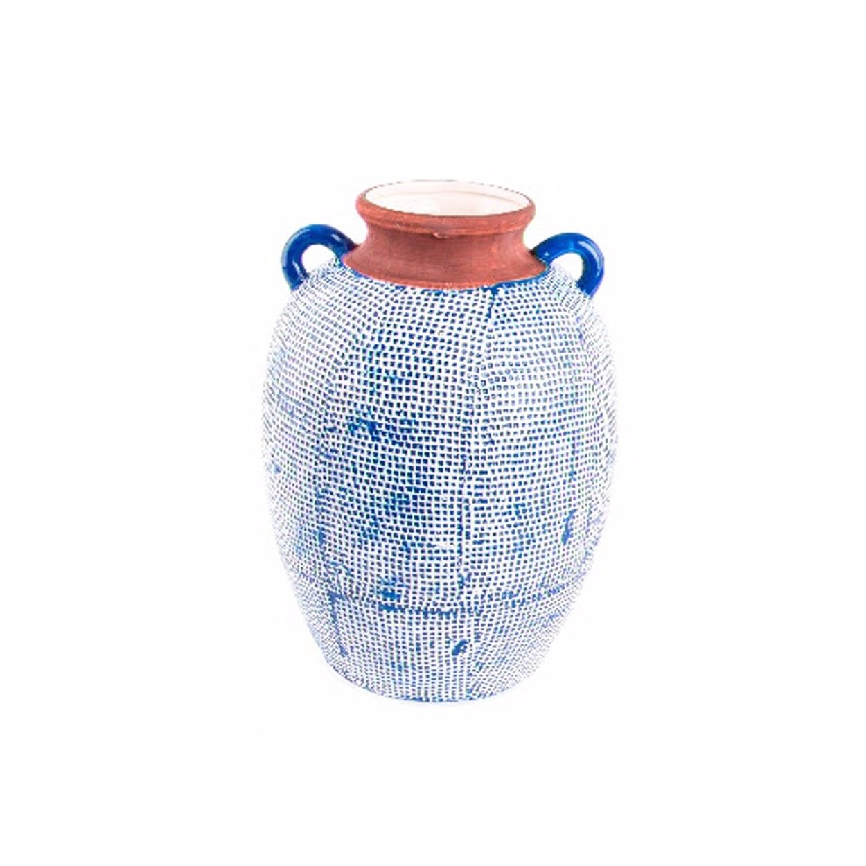 Jarrón de Cerámica Azul (21x21x32 cm)