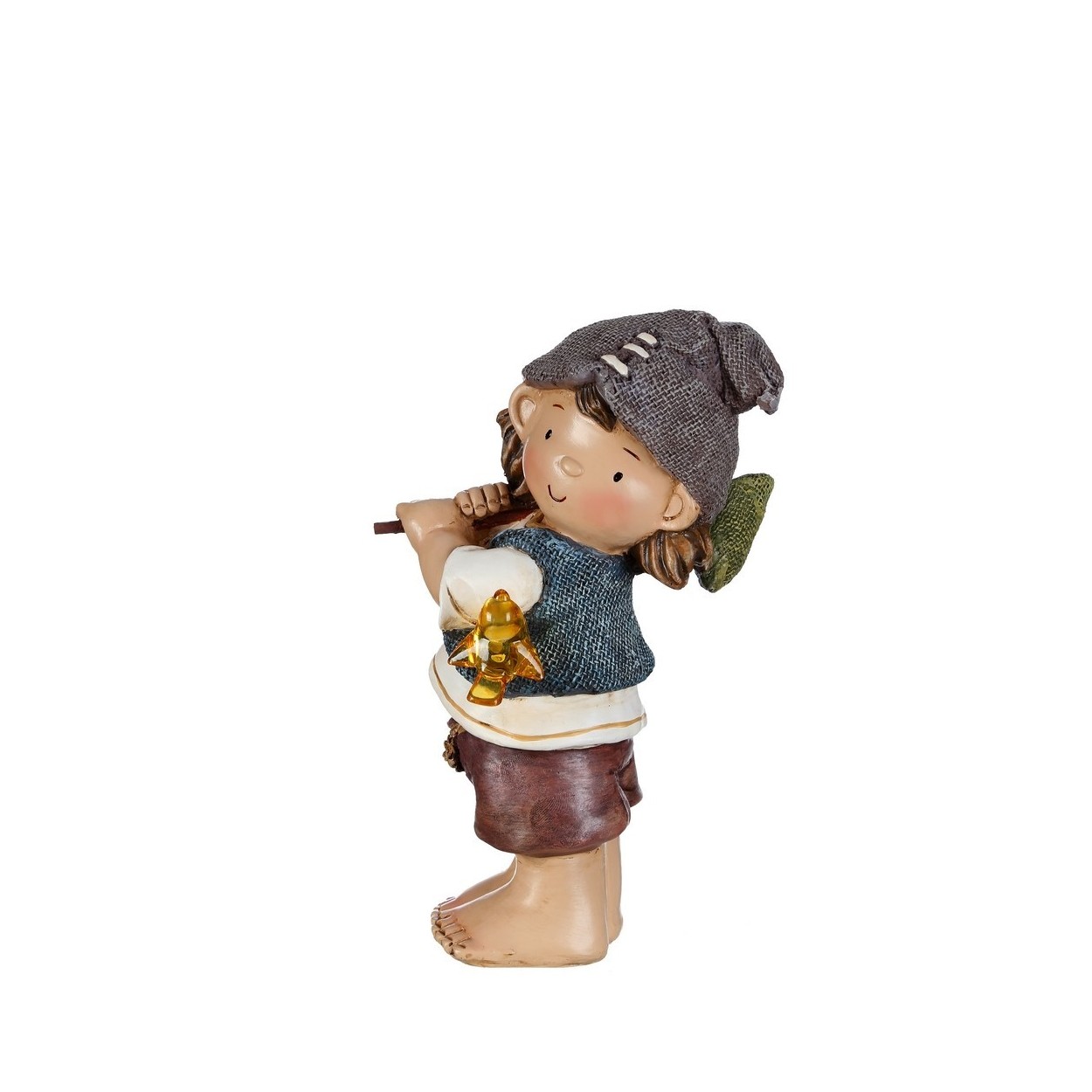 Figura niño multicolor de resina (16x10x26.5 cm)