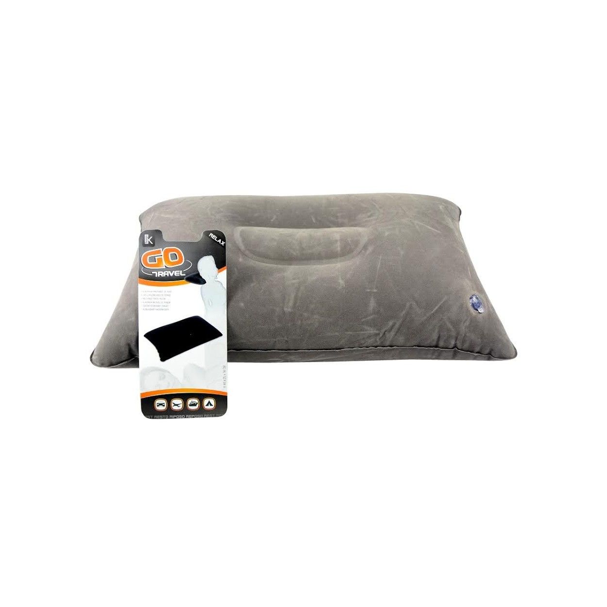 Travel pillow had been swollen (40x25x14 cm) gray