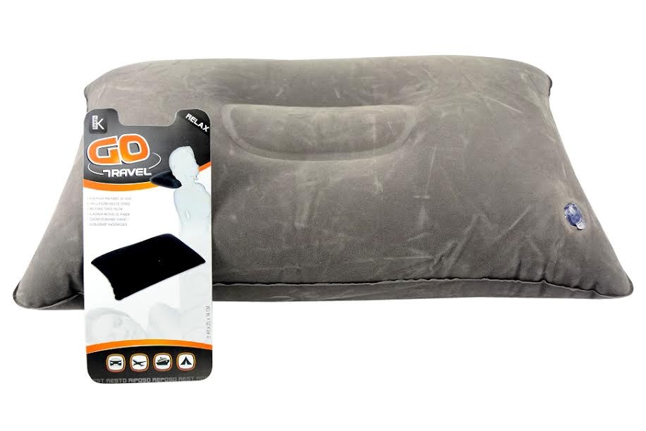 Travel pillow had been swollen (40x25x14 cm) gray