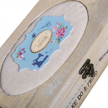Casella di cucito, di forma rettangolare in legno di paulonia con un coperchio (23,50x15x7,50)