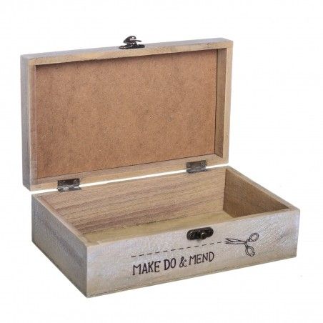 Sewing box, rectangular wooden paulonia with a lid (23,50x15x7,50)