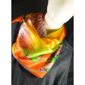 SILK HANDKERCHIEF 100% NATURAL DESIGN VIWIN & SILK, 85X85 CM, NEW 2016