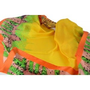 SILK HANDKERCHIEF 100% NATURAL DESIGN VIWIN & SILK, 85X85 CM, NEW 2016