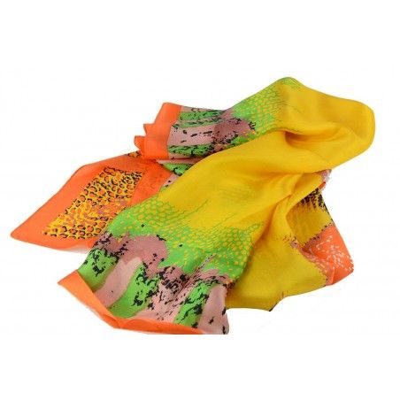 SILK HANDKERCHIEF 100% NATURAL DESIGN VIWIN & SILK, 85X85 CM, NEW 2016
