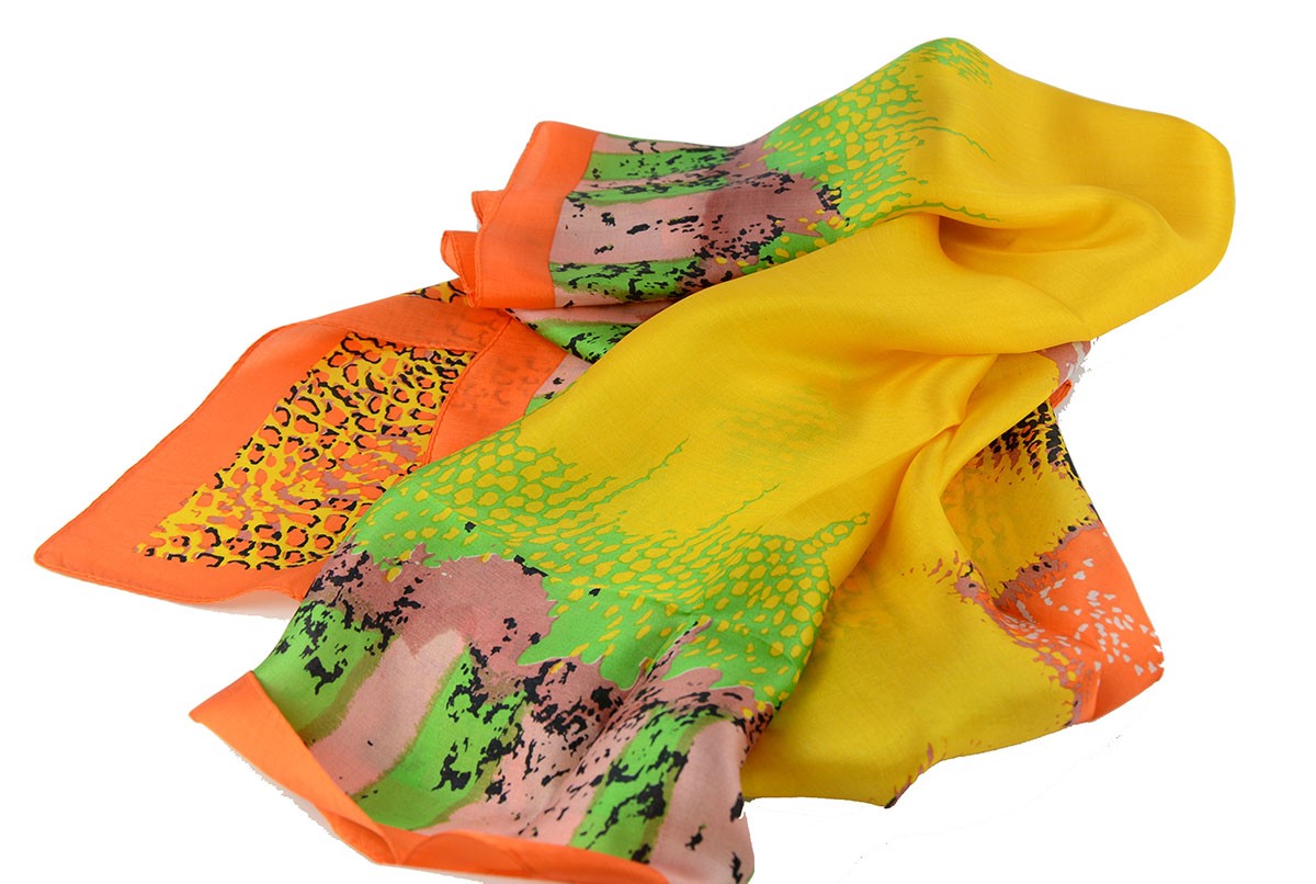 PAÑUELO DE SEDA 100% NATURAL DISEÑO VIWIN & SILK, 85X85 CM,  NEW 2016