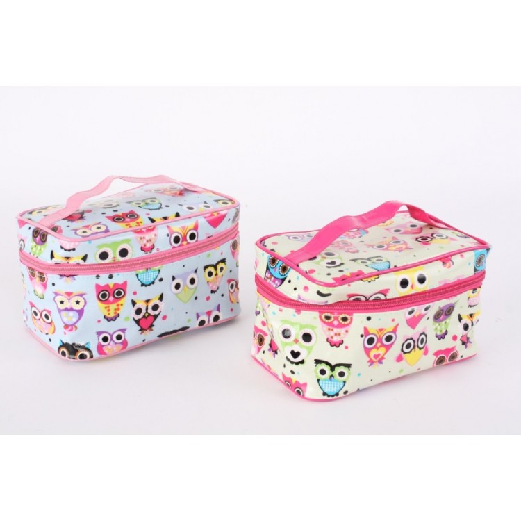 Bag with zipper PVC - Model owls (20x12x13 cm)