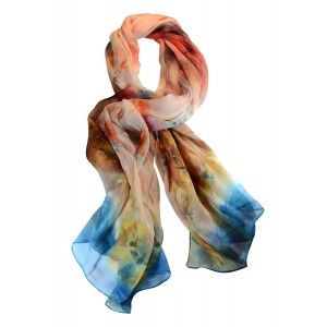 SILK HANDKERCHIEF 100% NATURAL DESIGN VIWIN & SILK, 175X100 CM, NEW 2016