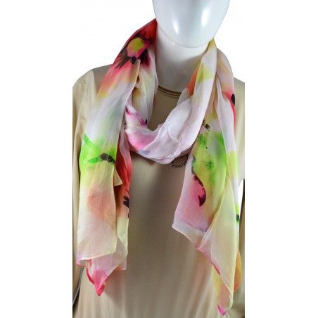 SILK HANDKERCHIEF 100% NATURAL DESIGN VIWIN & SILK, 175X100 CM, NEW 2016