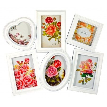 Quadro multifotos in PVC di Colore bianco (44x37 cm)