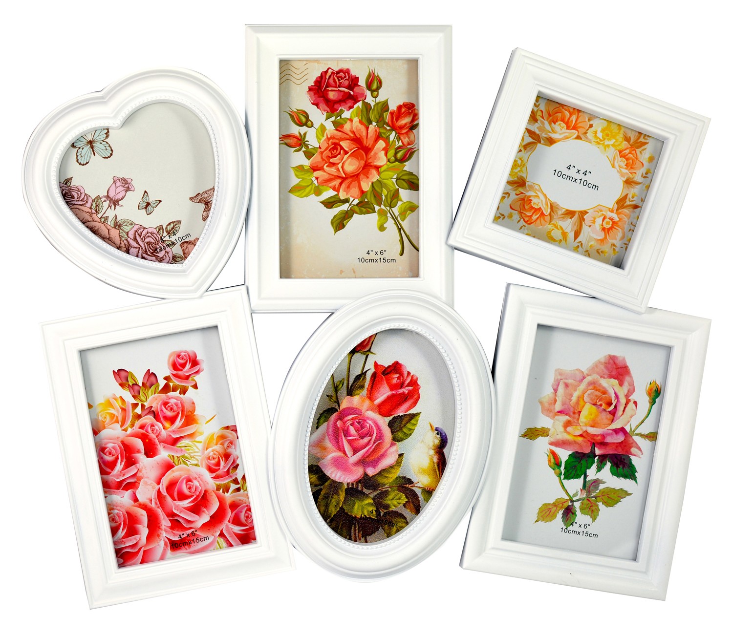 Quadro multifotos in PVC di Colore bianco (44x37 cm)