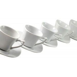 Set of 6 cups and saucers coffee ceramic