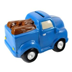 Tirelire des enfants en céramique - Modèle de camion (8x8x12.5 cm)