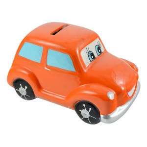 Hucha infantil de cerámica - Modelo coche (7.5x7.5x13cm)