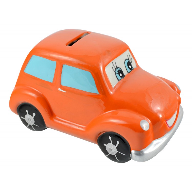 Salvadanaio bambini di ceramica - Modello di auto (7.5x7.5x13cm)
