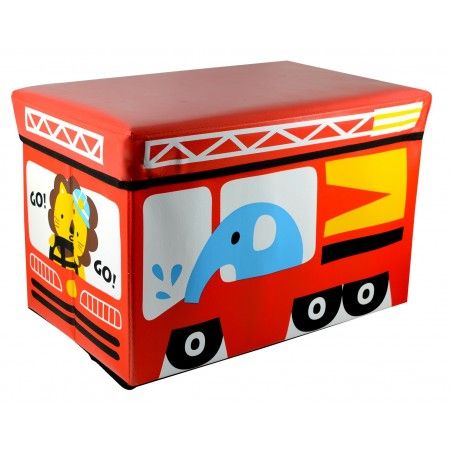 Puff-petto pieghevole bambino - Modello red bus (48x31x31 cm)