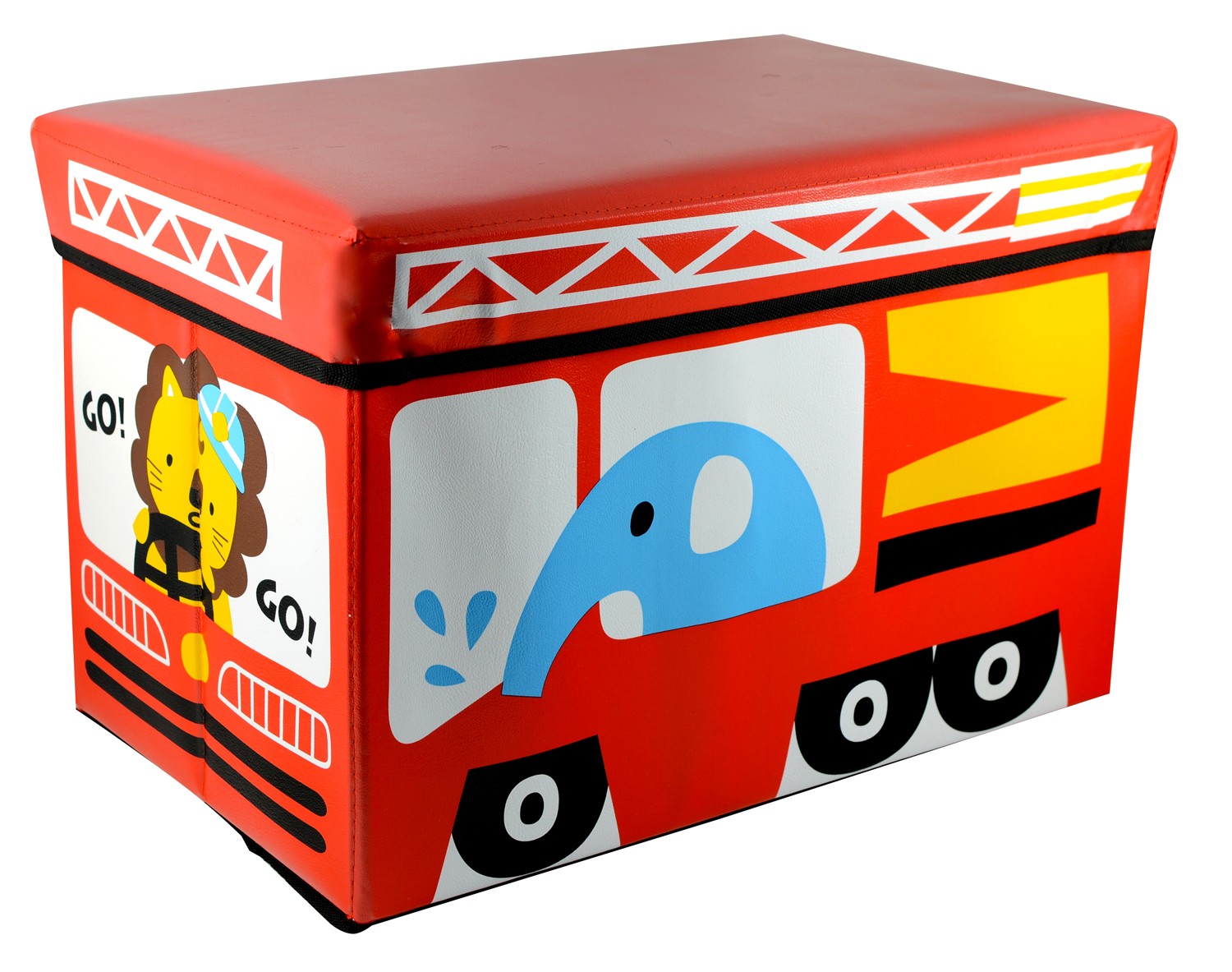 Puff-petto pieghevole bambino - Modello red bus (48x31x31 cm)