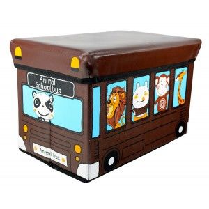 Puff-chest folding child - Model bus brown (40x25x25 cm)