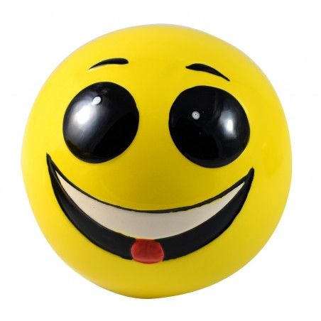Salvadanaio in ceramica modello faccia divertente (diametro 10 cm)
