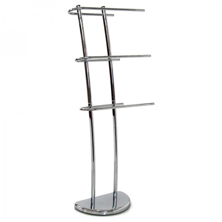 Portasciugamani con tre bracci, in cromo-placcato ferro (39x18x105 cm)