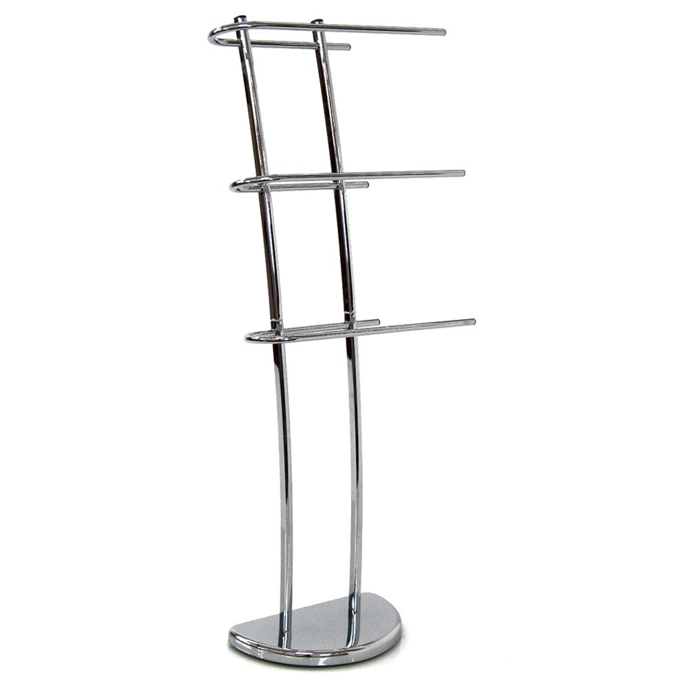 Portasciugamani con tre bracci, in cromo-placcato ferro (39x18x105 cm)