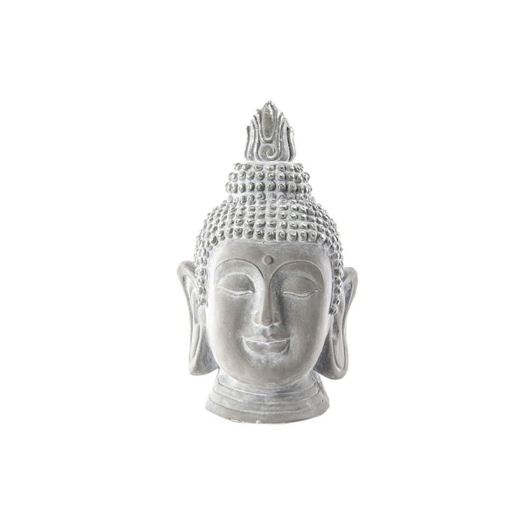 Figure of Buddha in glass-fiber - gray (19x18x31.5 cm)