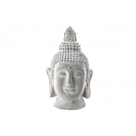 Figura de Buda en fibra de vidrio - Color gris (19x18x31.5 cm)