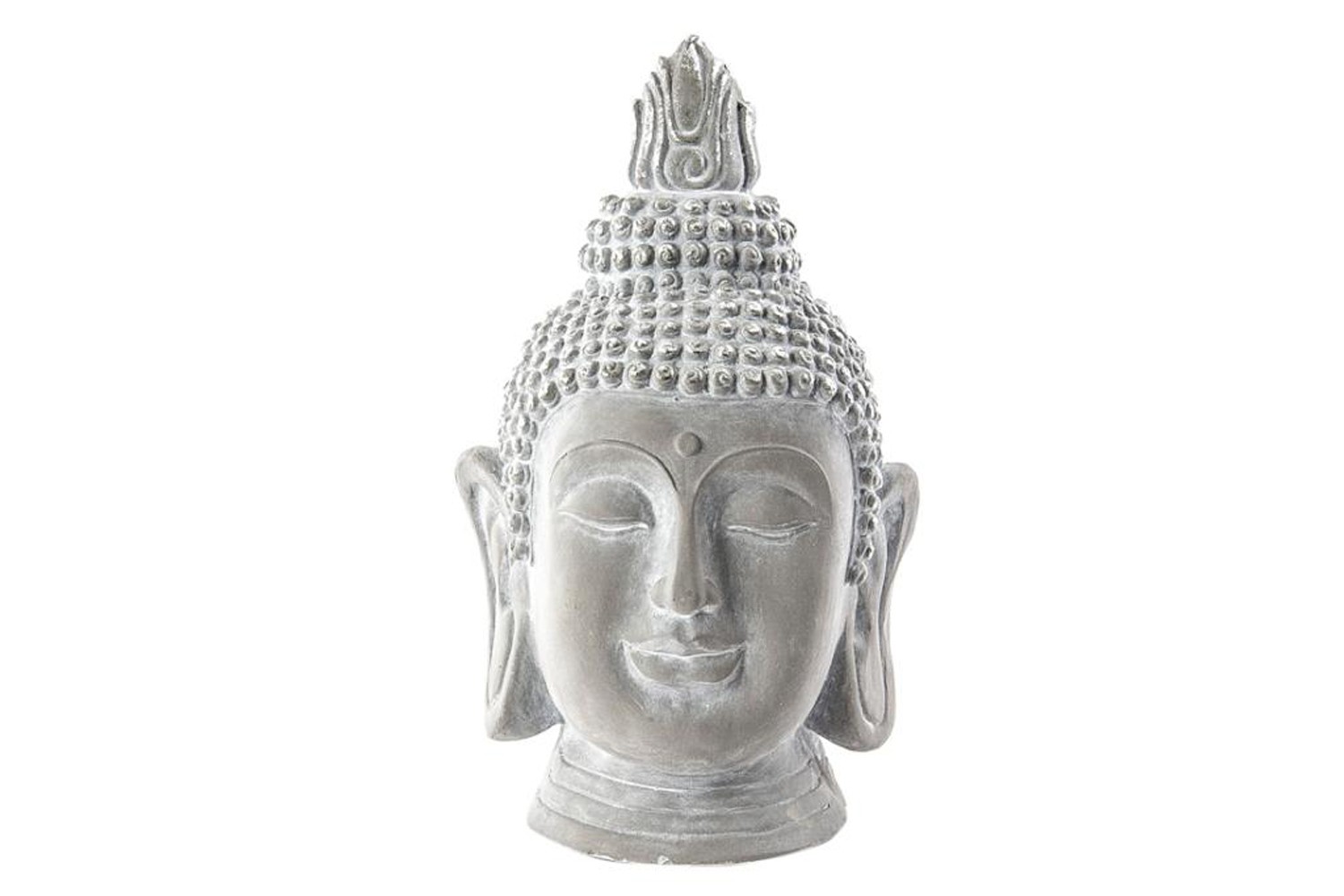 Figura de Buda en fibra de vidrio - Color gris (19x18x31.5 cm)