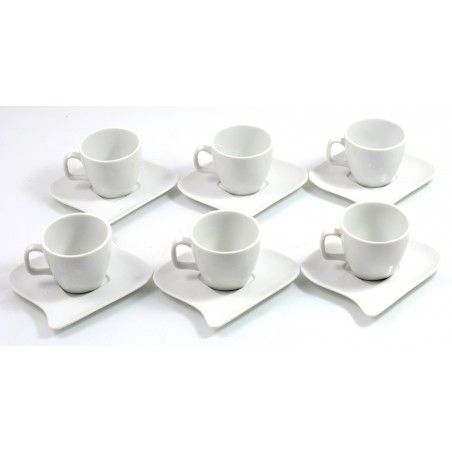 Juego de 6 tazas y 6 platos 80cc Cerámica