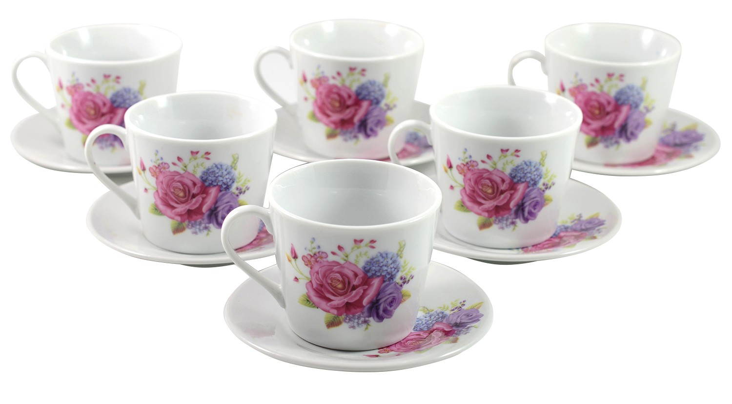Set of 6 cups and 6 dishes of Coffee 100 ml Porcelain