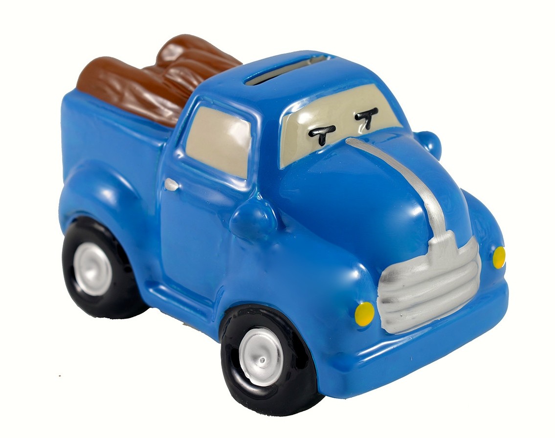 Tirelire des enfants en céramique - Modèle de camion (8x8x12.5 cm)