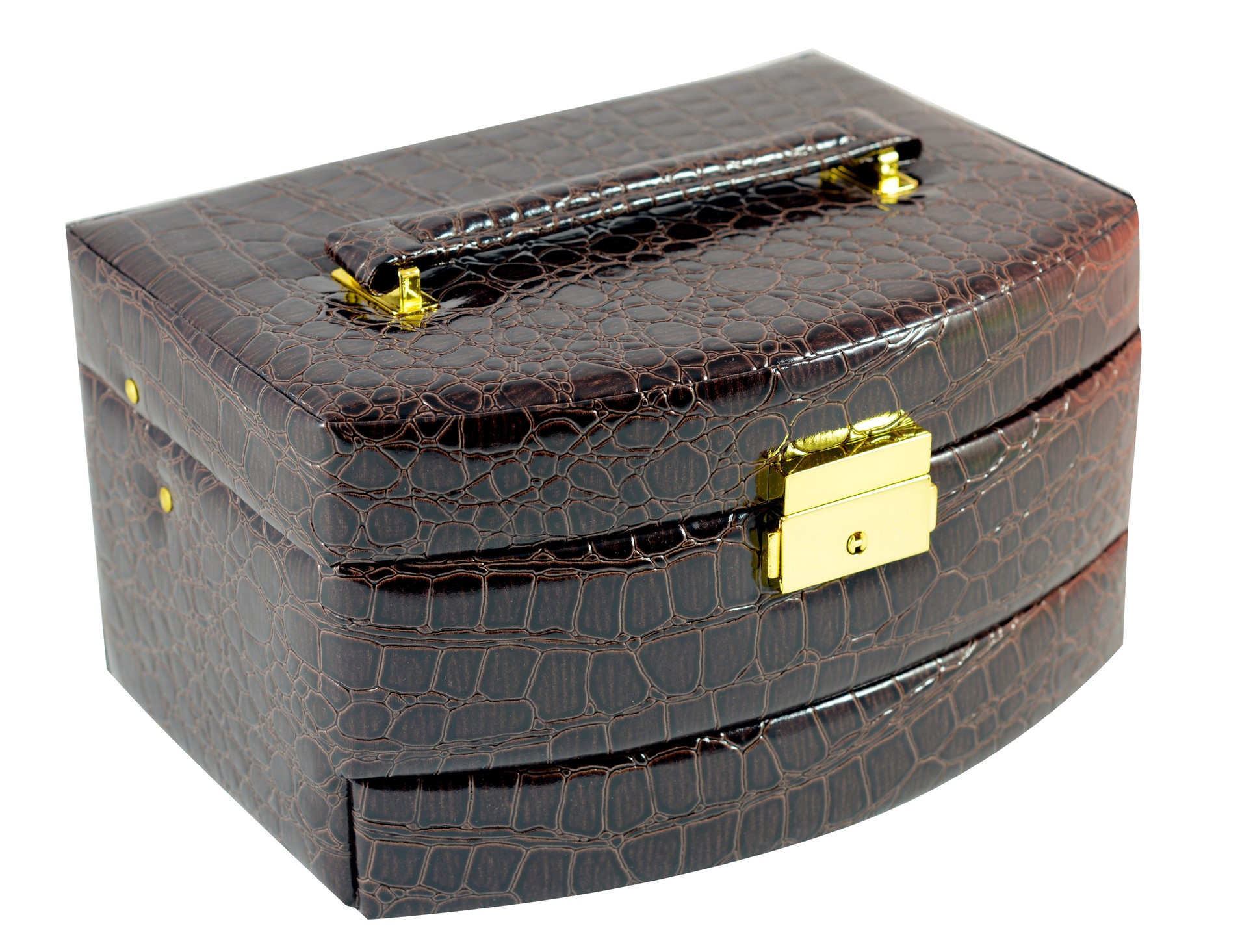 Jewellery box with drawers in chocolate brown (22X15,5X14 CM)