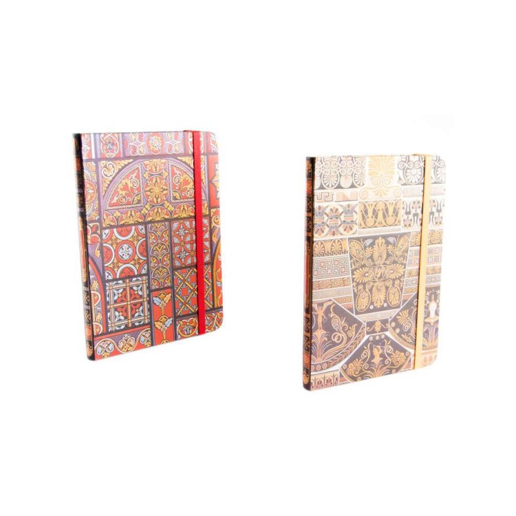 Book of cardboard with rubber - Model ethnic background (13.5x18 cm)