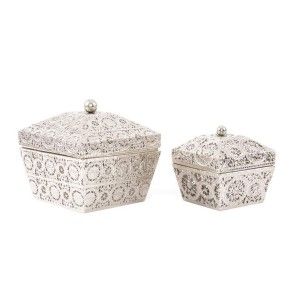 Set di 2 scatole di Metallo (18x18x19 cm) Argento