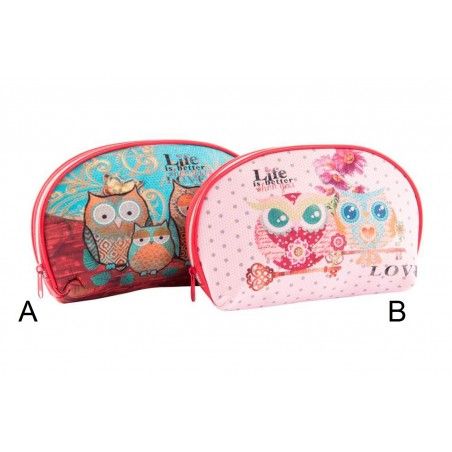 Washbag PVC - Model owls (26x16x6.5 cm)