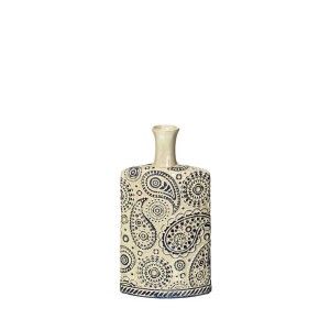 Vaso Ameba Ceramica (17x7 lega.50x30.50 cm), Blu e Crema