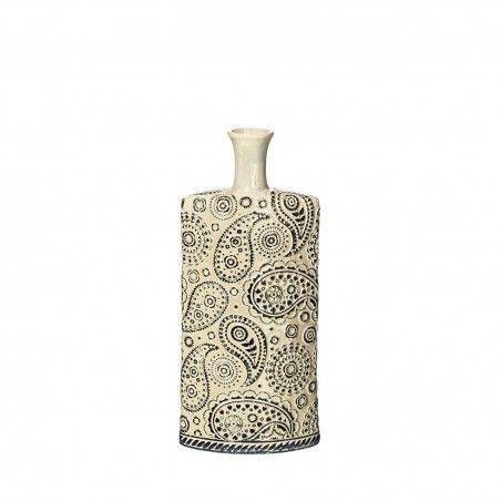 Vaso Ameba Ceramica (17.5x8x38 cm) Blu e Panna