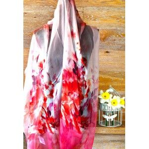 SILK HANDKERCHIEF 100% NATURAL DESIGN VIWIN & SILK, 175X100 CM, NEW 2016