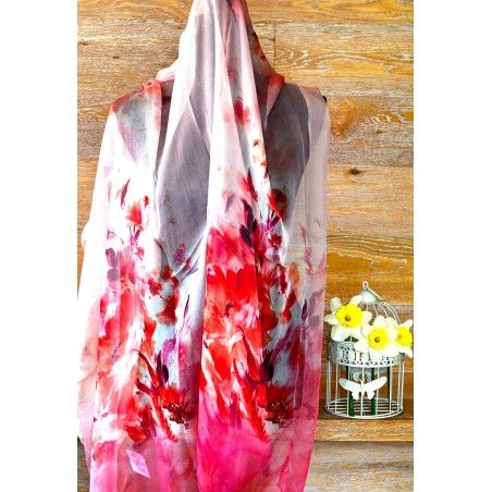 SILK HANDKERCHIEF 100% NATURAL DESIGN VIWIN & SILK, 175X100 CM, NEW 2016
