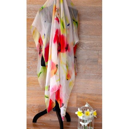 SILK HANDKERCHIEF 100% NATURAL DESIGN VIWIN & SILK, 175X100 CM, NEW 2016