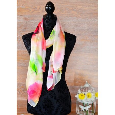 SILK HANDKERCHIEF 100% NATURAL DESIGN VIWIN & SILK, 175X100 CM, NEW 2016